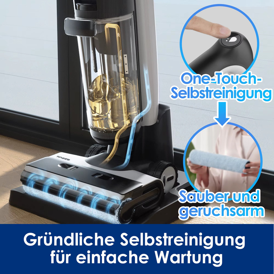 Tineco Floor ONE S7 PRO Kabelloser Nass-Trocken-Saugwischer in Weiß mit LED-Display zur Entfernung von Tierhaaren und klebrigen Verschmutzungen - Bild 3