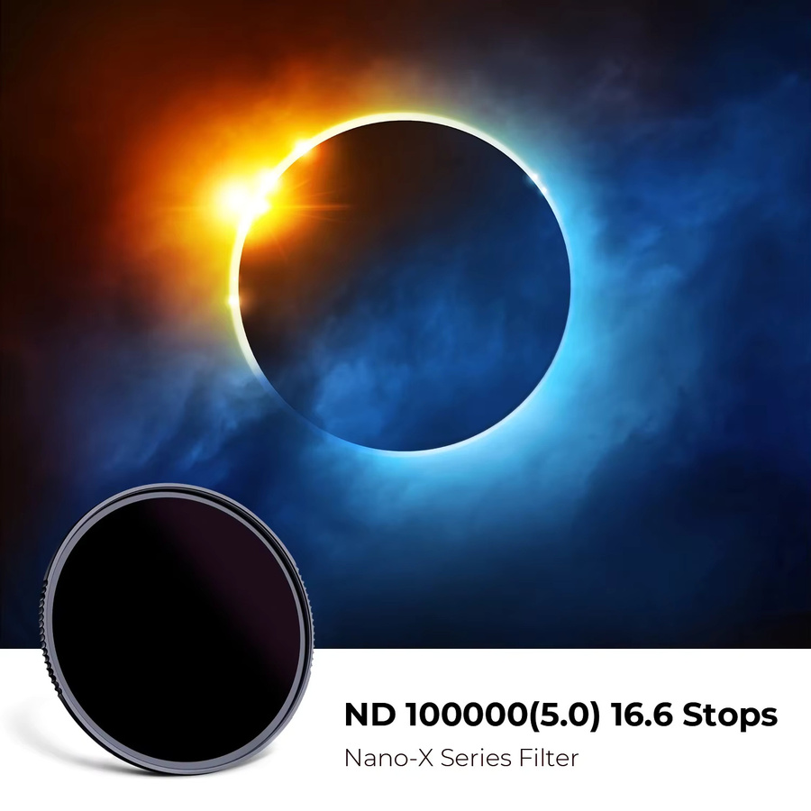 K&F Concept Nano-X ND100000 Solarfilter 16,6-Stopp mit 28 Schichten in Schwarz für DSLR-Kameraobjektive, Durchmesser: 49 mm bis 95 mm - Bild 3
