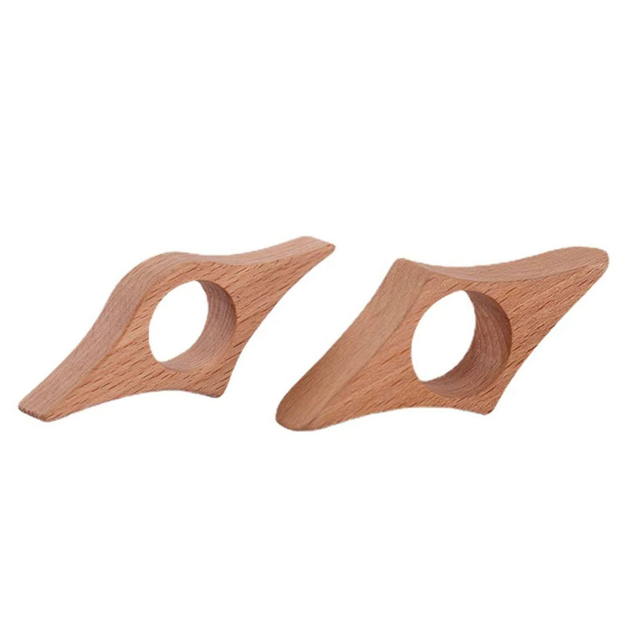 Holz Daumen Lesezeichen als Buchstütze für eine Hand in Beige und Braun - Bild 3