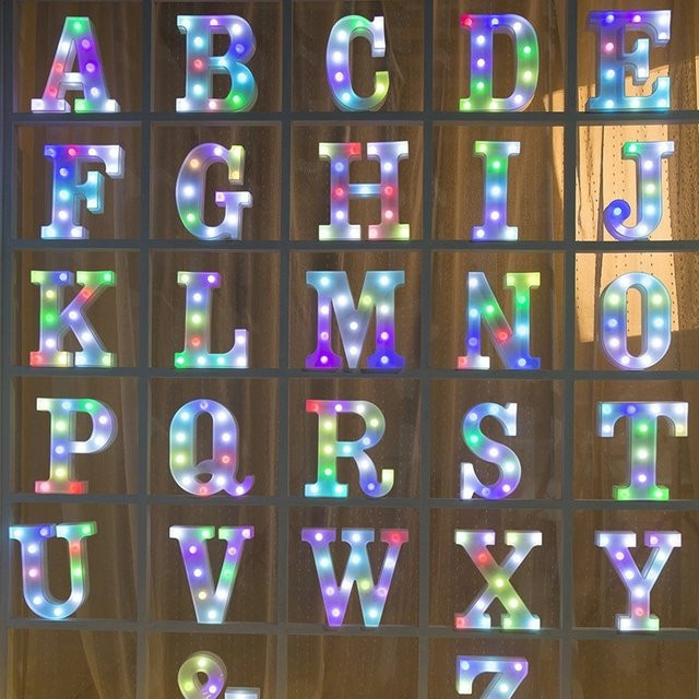 Alphabet Buchstaben LED Nachtlicht mit Farbwechsel, Multicolor, Höhe: 22 cm - Bild 1