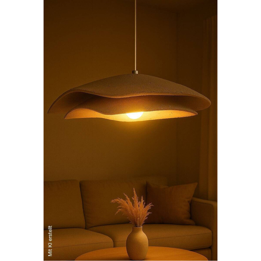 Opviq Pendelleuchte modern in Beige und Weiß aus Metall mit E27 Fassung, Durchmesser: 50 cm, Höhe: 50 cm - Bild 2