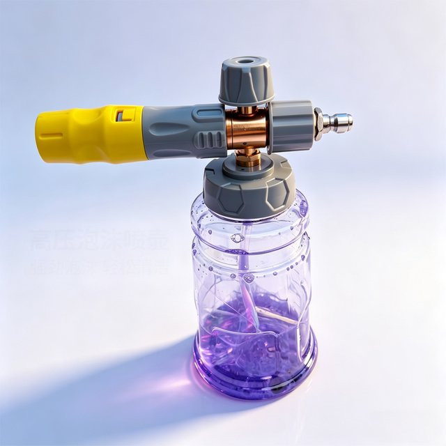 ZHIYU Schneeschaumkanone mit 1L Weithalsflasche und Anti-Rutsch-Griff in Grau für 1/4-Zoll-Schnellverschluss-Druckreinigerpistolen mit verstellbarer Düse und Schaumkannenadapter - Bild 1