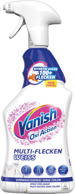 Vanish OxiAction Multi-Flecken Weiss Vorwaschspray ohne Chlor mit Pumpe, 750 ml - Bild 1