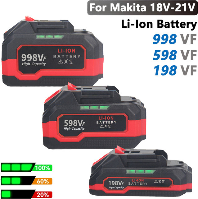 Hochleistungs-Ersatzakku mit BMS für Makita Elektrowerkzeuge, wiederaufladbare Lithium-Ionen-Batterie, Schwarz - Bild 1