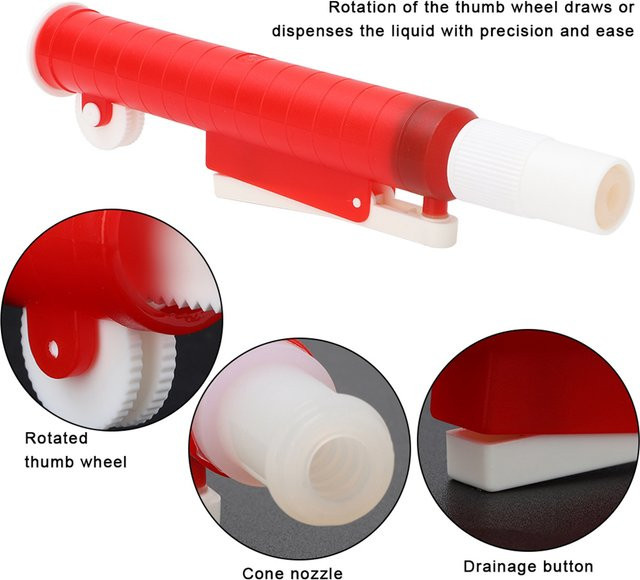 YOUTHINK Pipettenpumpe für Einwegpipetten aus Kunststoff und Glas, 25 ml, Rot - Bild 1