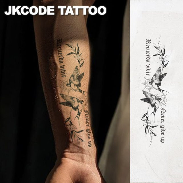 JKCODE TATTOO Temporäre Tattoo-Aufkleber, Meeresschwalbenmuster, Unisex - Bild 1