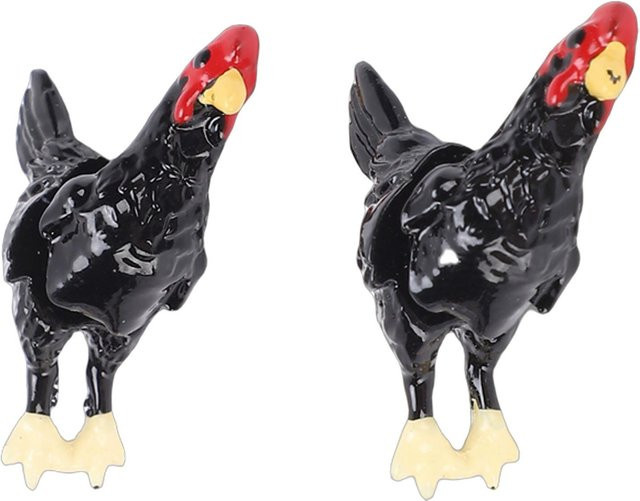 Fishine Ohrstecker Hühner, Harz, Schwarz, Damen - Bild 1