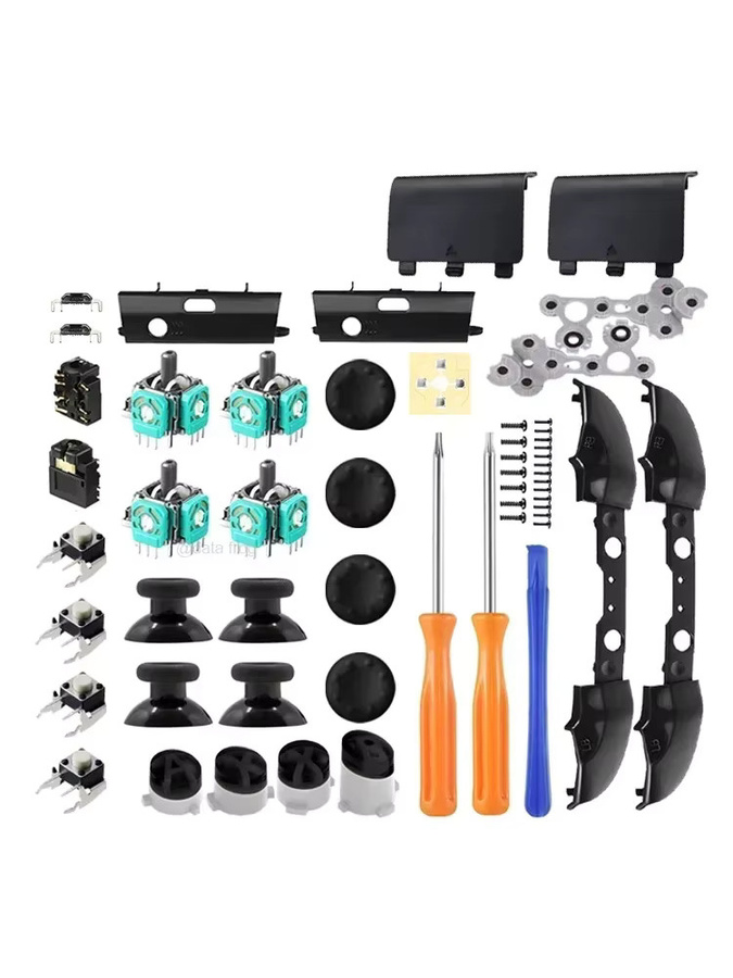 DATA FROG Ersatz-Set für Xbox One S und Slim Controller: 3D-Analog-Stick, Stoßstangen und Auslösetasten in Schwarz - Bild 3