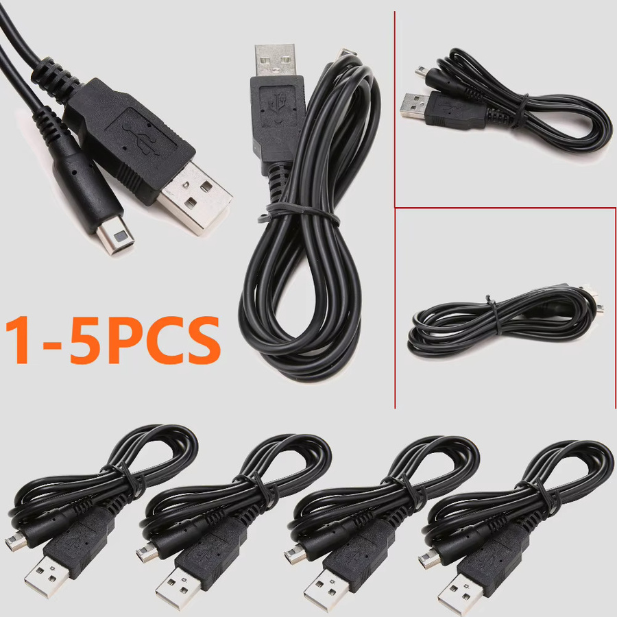 APWIKOGER USB-A Ladekabel und Datenkabel für Nintendo 3DS, 3DS XL, 2DS und NDSI, Schwarz, 1 m - Bild 2
