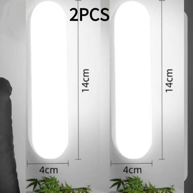 Meiteai-All LED Induktionsleuchte mit Bewegungssensor, kabellose USB-wiederaufladbare Schrankleuchte und Nachtlicht in Weiß, warmweiß - Bild 1