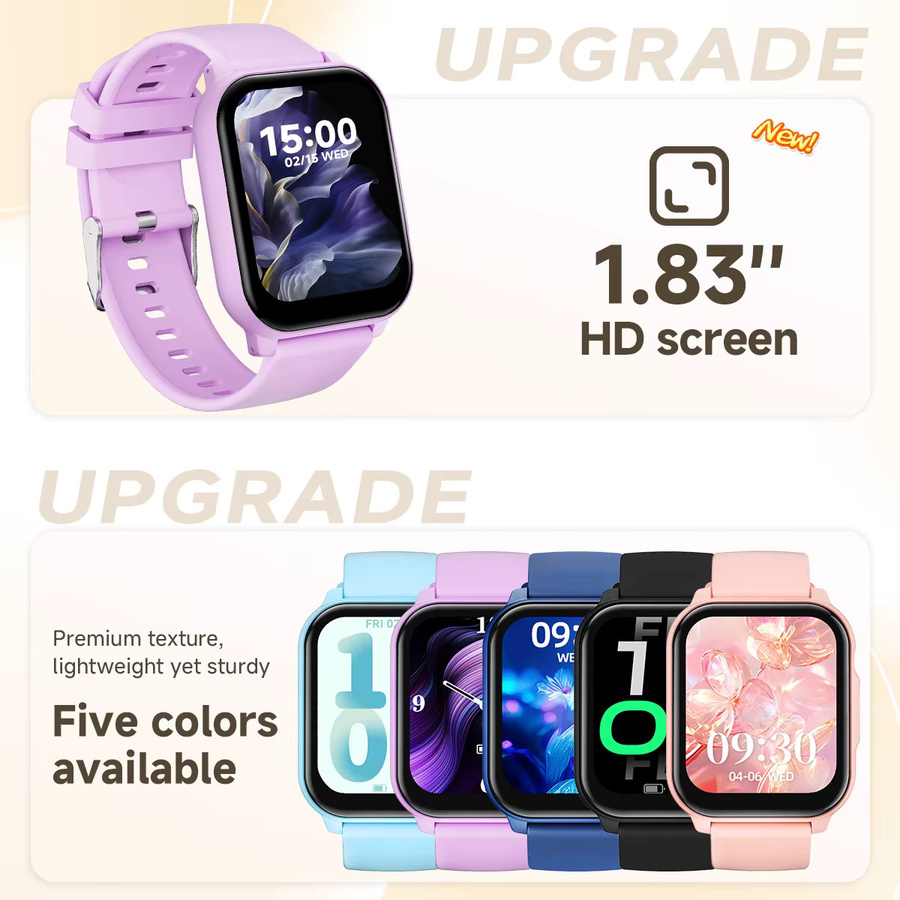SIMSONLAB Smartwatch, 1,83 Zoll, Schwarz, Kunststoff, Silikon, Unisex - Bild 2