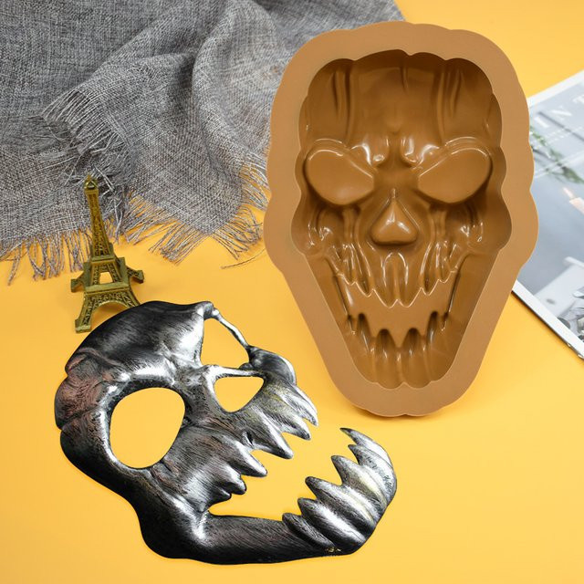 Meibum Halloween Silikon Backform mit Schädel-Design für Schokolade und Desserts - Bild 1