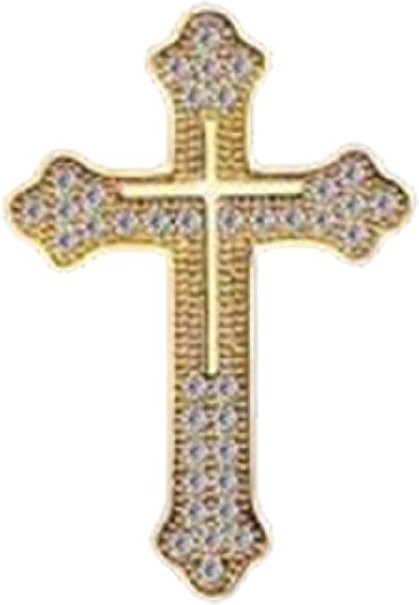 Kreuz-Anstecknadel Herren, beige - Bild 1