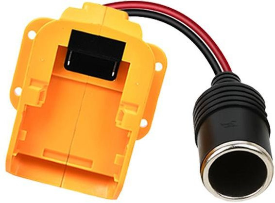 Binchi Outdoor Product 18V auf 12V Step-Down Strom Adapter für Zigarettenanzünder, Batteriekonverter für Makita, Dewalt und Milwaukee, Gelb - Bild 1