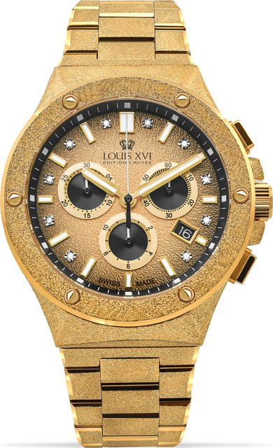 LOUIS XVI Chronograph, Quarz, Edelstahl, Gold, 42 mm, Herren - Bild 1