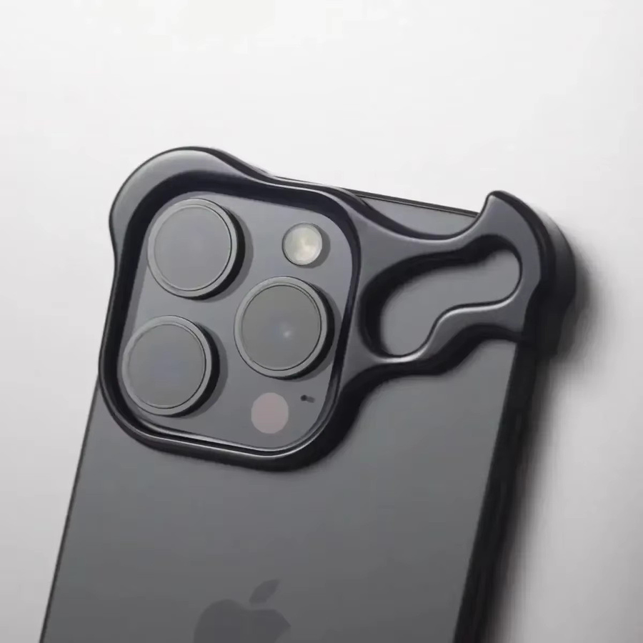 Stoßfeste Metall-Bumper-Handyhülle aus Aluminium für Apple iPhone mit Linsenschutzfolie in Silber - Bild 2