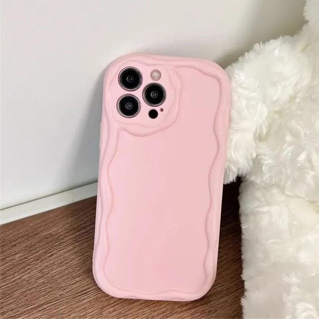 Feinloch Silikonhülle Süßigkeitencreme für iPhone 11 12 13 14 15 Pro Max Plus XR XS in Pink mit Anti-Sturz-Schutz - Bild 1