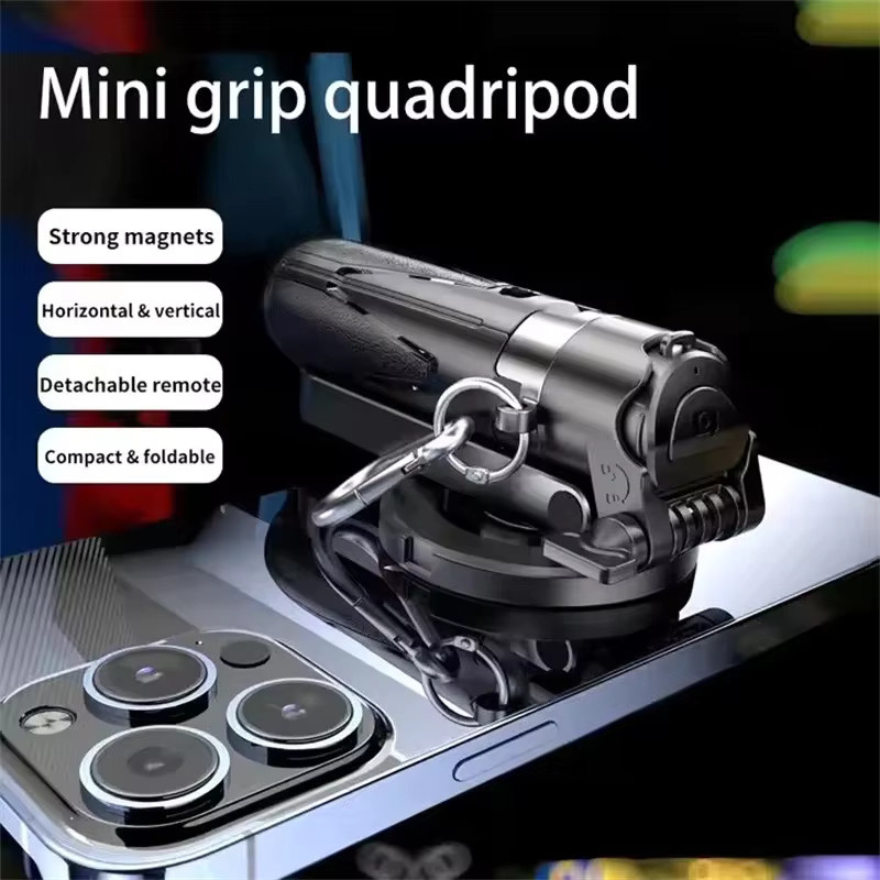 NMEGOU Mini Bluetooth Selfie-Stick und Magnetisches Stativ mit MagSafe Handyhalterung in Schwarz - Bild 3