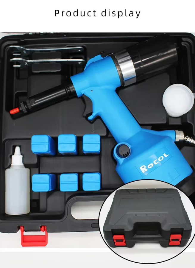ROCOL Pneumatisches Nietmutternpistolen-Set in Blau für M3-M12 Nietmuttern mit einstellbarem Hub - Bild 3