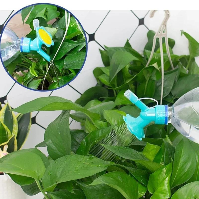 2-in-1 Sprinklerdüse und Gießflaschenkopf aus Kunststoff in Grün zur Blumenbewässerung - Bild 5