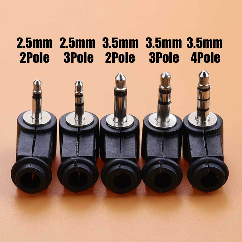 ChengHaoRan Audiostecker Adapter Set in Schwarz für DIY Kopfhörer und Mikrofone mit 2,5 mm und 3,5 mm Klinkensteckern (Mono/Stereo) - Bild 2