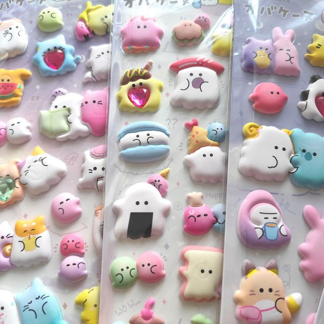 Niedliche Cartoon Geist 3D Puffy Aufkleber für Scrapbooking und DIY Journaling, Mehrfarbig - Bild 1
