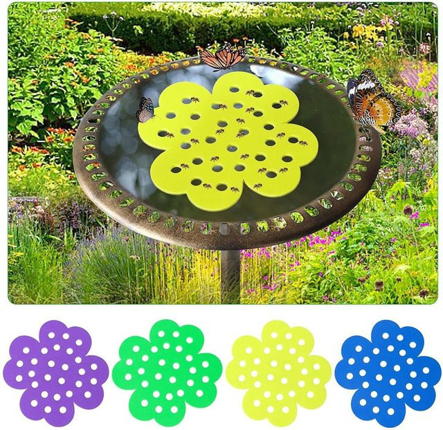 Topfactory 4er-Set schwimmende Bieneninseln als Wassertränke für Bienen und Schmetterlinge in Gelb - Bild 1