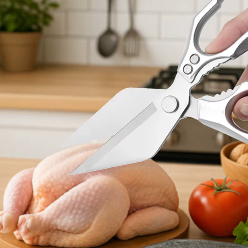 InLeung Küchenschere aus Edelstahl in Silber für Fleisch, Fisch und Geflügel - Bild 5