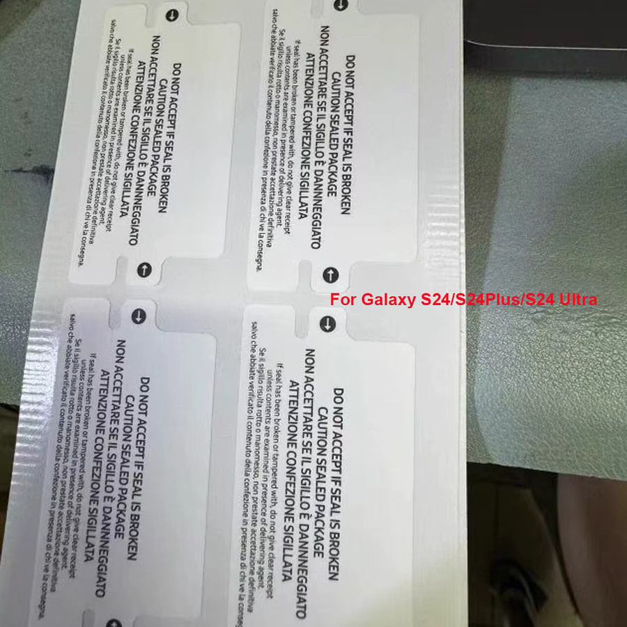 50 Stück Black Box Label Seal Film Aufkleber für Samsung Galaxy S23 Ultra S23+ S24 Ultra S24 Plus in Schwarz - Bild 6