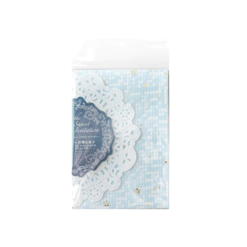 10-teiliges Bastelpapier-Set aus transparentem Netzstoff in Blau - Bild 1
