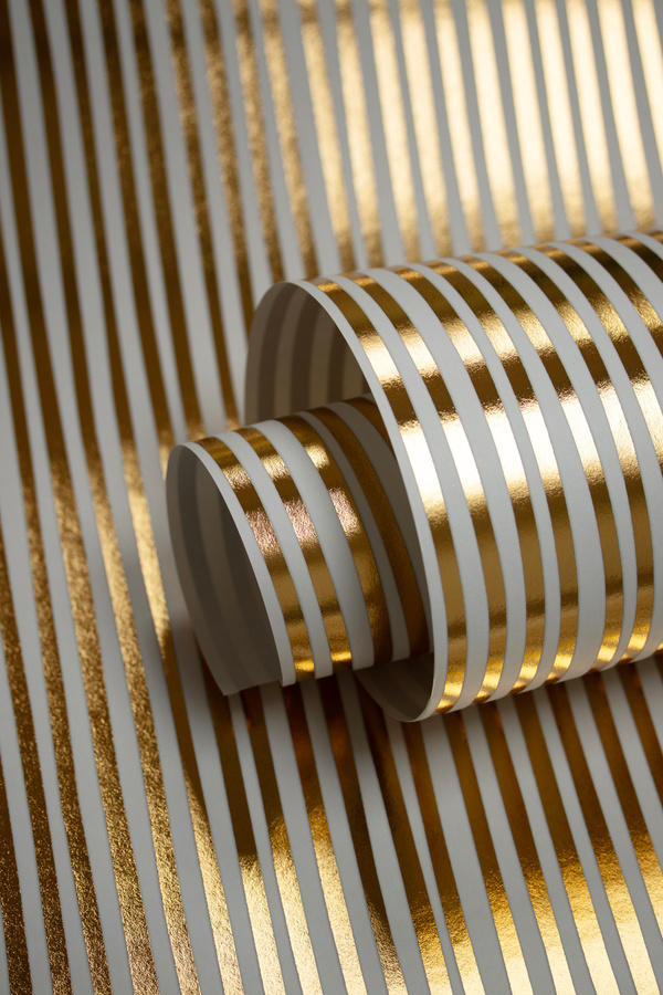 Studio Ditte Wallpaper Stripes Gold Vlies Tapete mit Streifenmuster - Bild 3