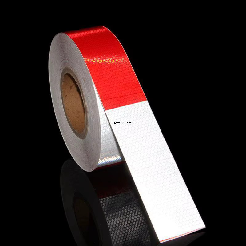 Reflektierendes Warnband Satop Cinta in Weiß und Rot, Breite: 5 cm, Länge: 50 m - Bild 3