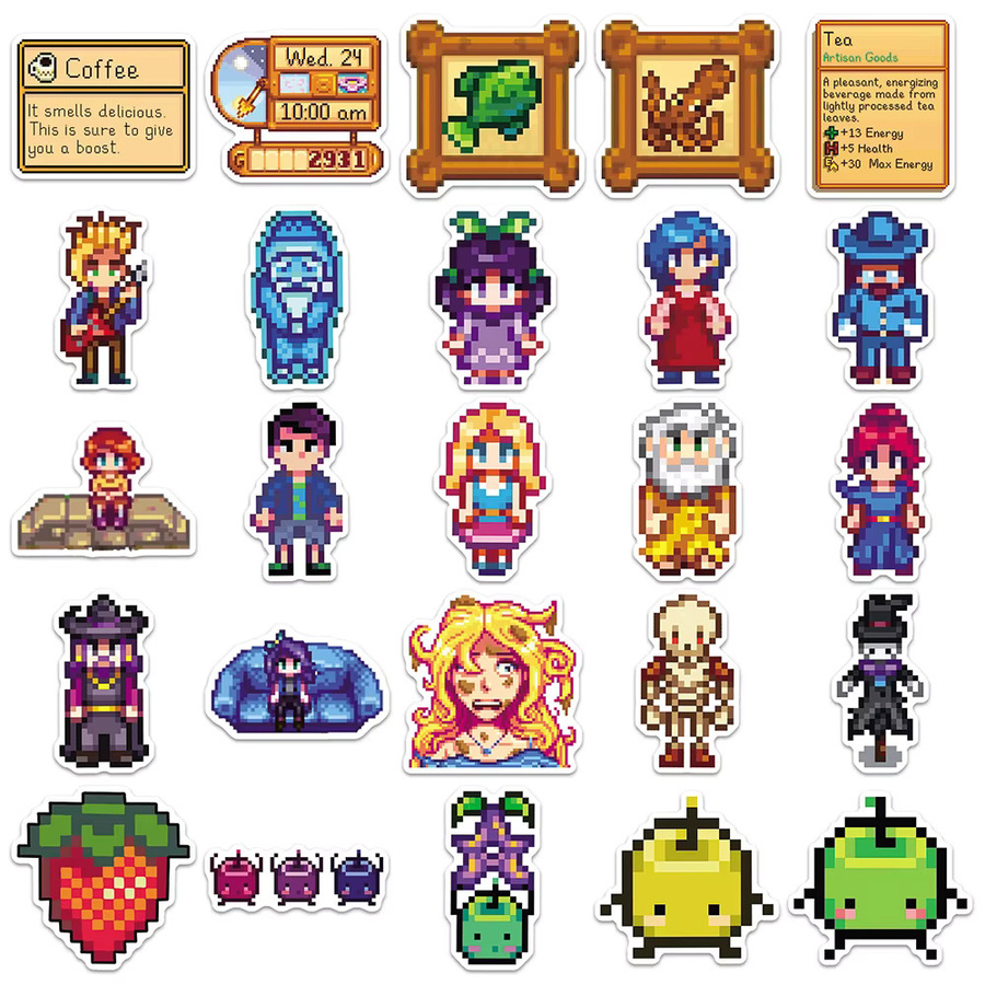 Stardew Valley Cartoon Aufkleber, Bunt / Mehrfarbig - Bild 3