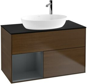 V&B Waschtischunterschrank Finion 100 mit Wandbeleuchtung in lackierter Ausführung, Breite: 100 cm, Höhe: 50,1 cm, Tiefe: 50,1 cm - Bild 1
