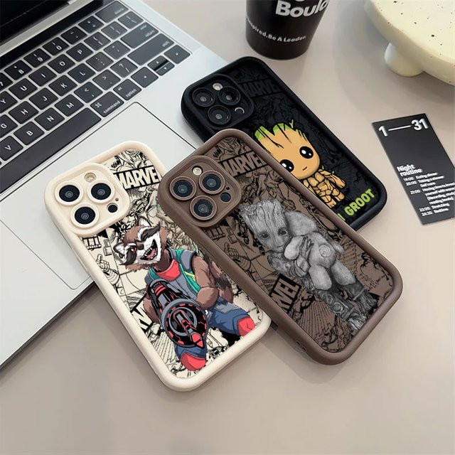 Rocket Raccoon Silikon Handyhülle für Samsung Galaxy S26 S25 S24 S23 S22 S21 S20 Note 20 FE Plus Ultra M16 F06 4G 5G in Multicolor - Bild 1