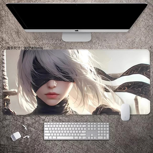 NieR: Automata ARPG Leder-Mauspad von Potdemiel, wasserdichte Tischunterlage für PC und E-Sport, Multicolour - Bild 1