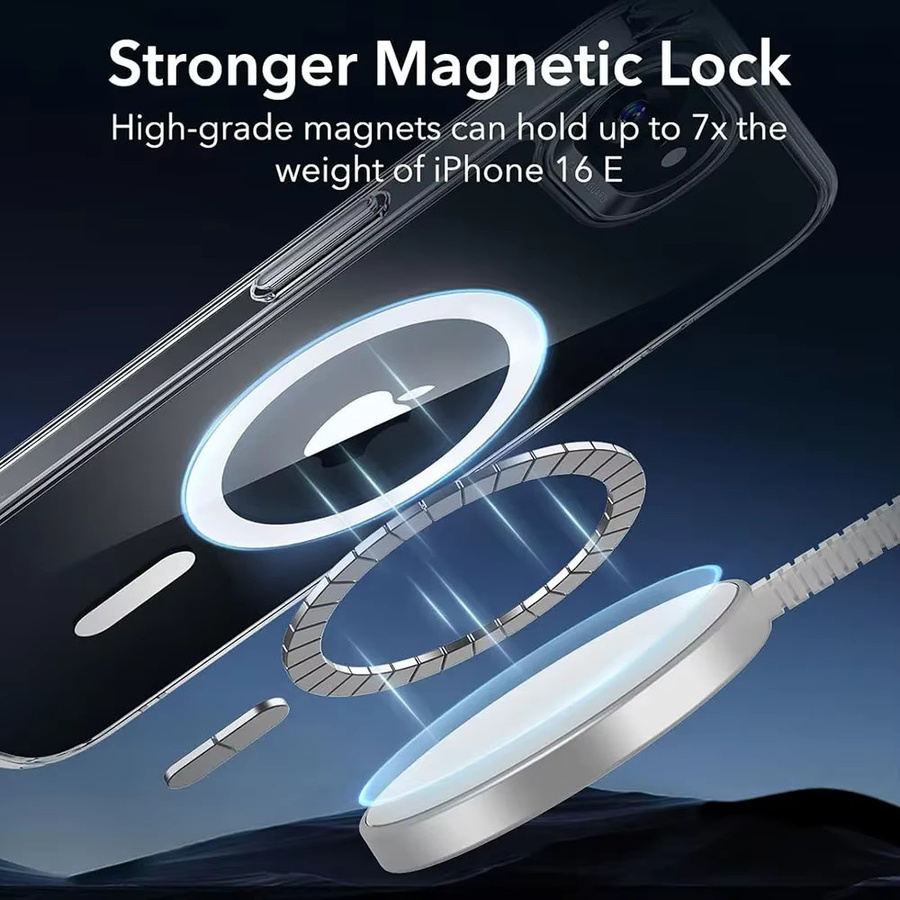 MagSafe Magnetische Drahtlose Lade Hülle für iPhone 16 15 14 13 12 Pro Max X XR Xs Transparent Stoßfest - Bild 2