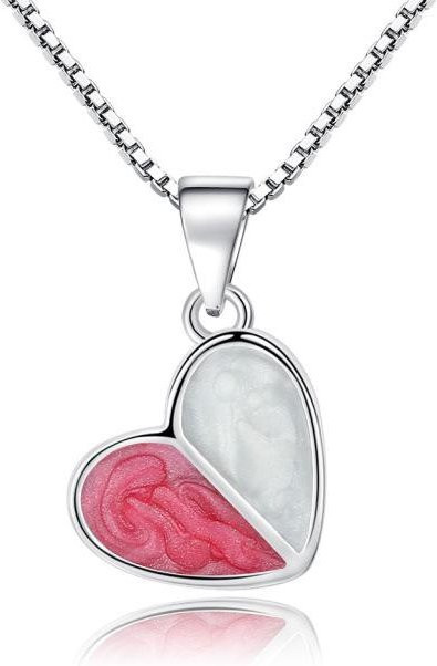 Halskette 925 Silber, Herzförmiger Anhänger, Damen, 45 cm - Bild 1