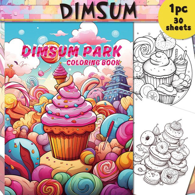 Dessert-Malbuch für Teenager mit 39 verschiedenen Mustern und 100 g/m2 dickem Papier in Multicolor - Bild 1