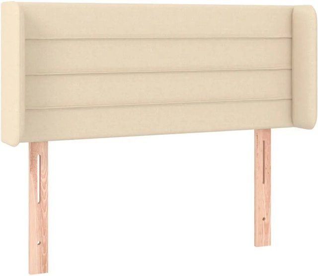 vidaXL Kopfteil mit Ohren in Creme, gepolstertes Stoff-Design aus Polyester und Lärchenholz, B/T/H: 83 x 16 x 78/88 cm - Bild 1