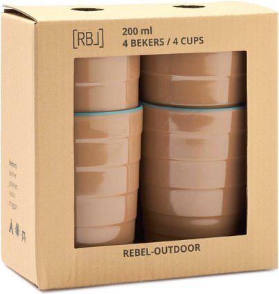 RBL rebel outdoor Becher 4er Set aus Melamin in Pink, 200 ml - Bild 1