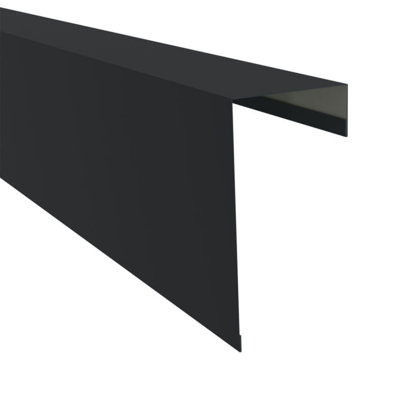 Aluminium Ortgangblech für Stehfalz Panel von Blachotrapez GmbH in Schwarz, Länge: 2000 mm - Bild 1