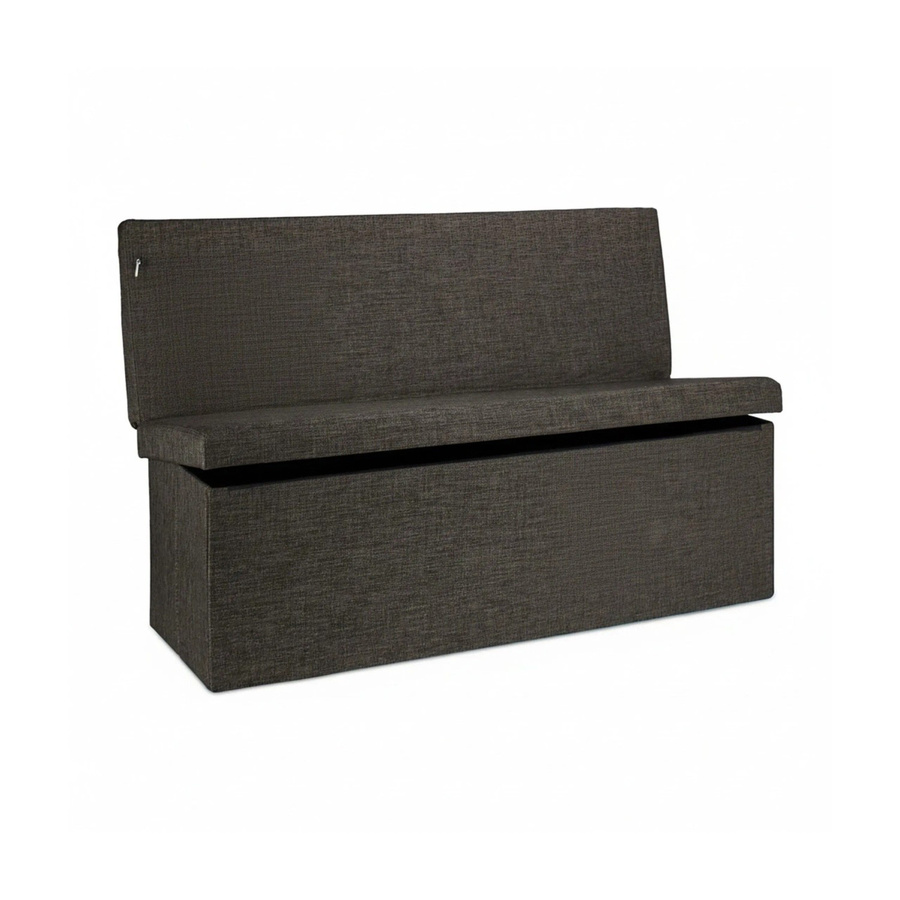 Relaxdays Sitzhocker XL aus Leinen in Braun, faltbar mit Lehne, B/T/H: 114 x 73 x 38 cm - Bild 2