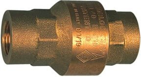 Riegler Rückschlagventil aus Messing in Gold, voller Durchgang, Rp 1 1/4, 20-50 mbar - Bild 1