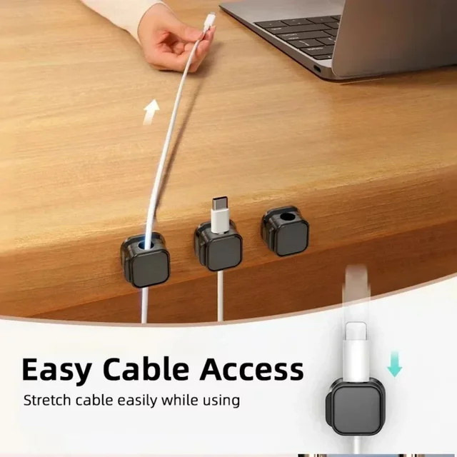 Magnetische Kabel Clips zur Kabelorganisation und zum Kabelmanagement in Schwarz - Bild 1