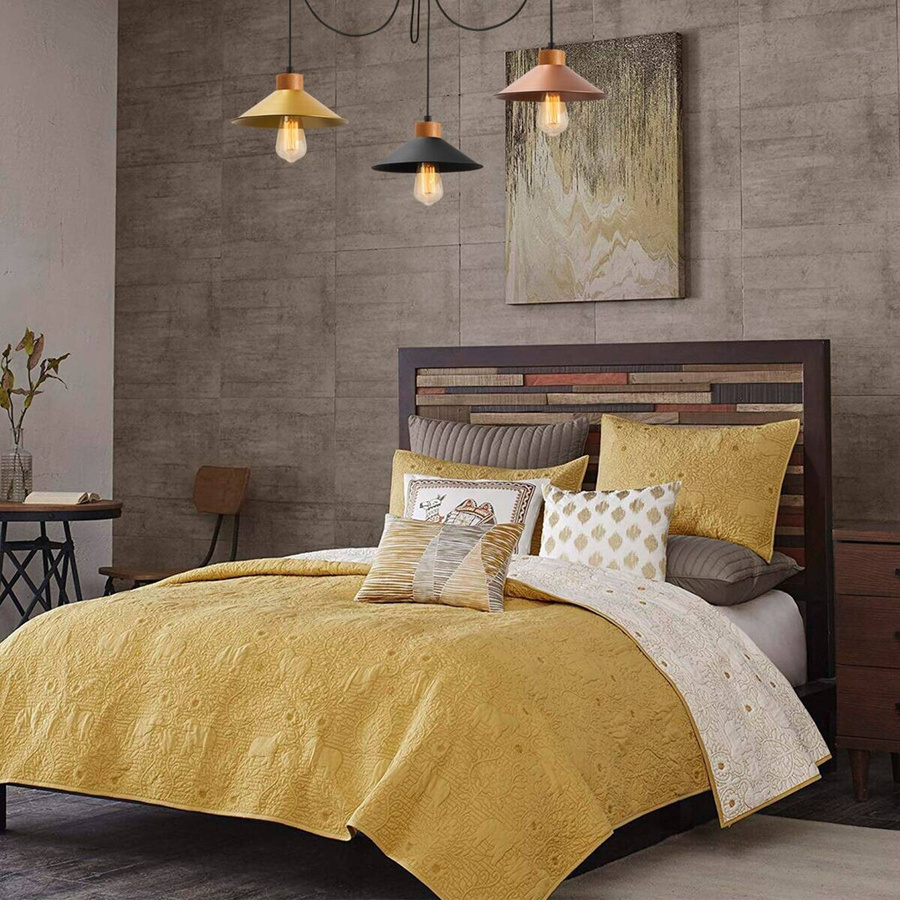 Opviq Pendelleuchte Manavgat Multicolor aus Metall und Holz mit 3 E27 Fassungen, Höhe: 100 cm, Breite: 24 cm, Tiefe: 24 cm - Bild 2