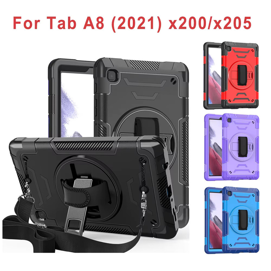 Robuste Rüstungshülle für Samsung Galaxy Tab A8 10,5 Zoll 2021 SM-X200 X205 stoßfeste Schutzhülle in Schwarz und Rot - Bild 7