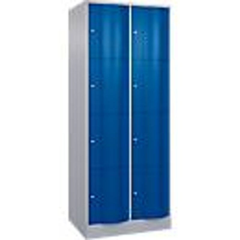 C+P Schließfachschrank Resisto mit 2 Abteilen und 8 Fächern, Weißaluminium/Enzianblau, B/T/H: 77,2 x 64,0 x 195,0 cm - Bild 3