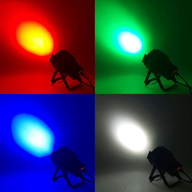 SHEHDS LED Par 7x18W Bühnenleuchte RGBWA + UV mit DMX512, Aluminium Guss, Schwarz/Multicolor - Bild 3