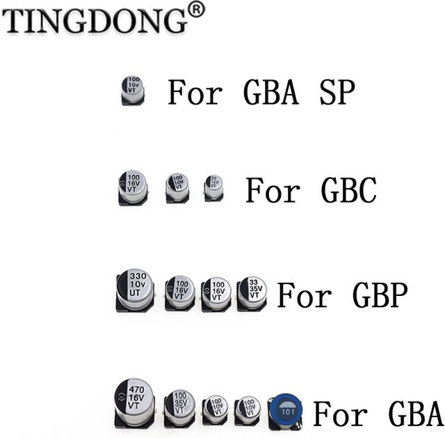 TingDong Motherboard Kondensatoren für GBA, GBA SP, GBC und GBP zur Reparatur von Retro-Handhelds in Schwarz - Bild 1